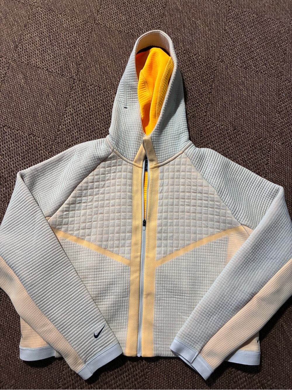 Nike Womans tech deck Light Gray & Yellow Hooded Jacket